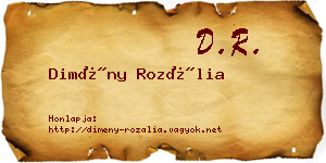 Dimény Rozália névjegykártya